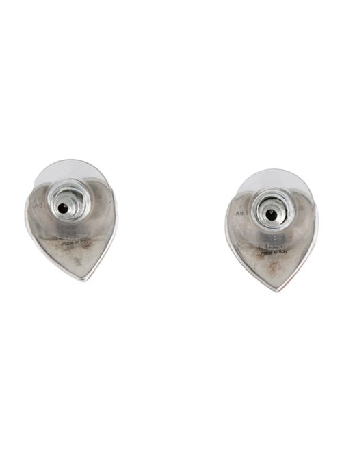 Gucci Enamel Interlocking G Heart Stud Earrings
