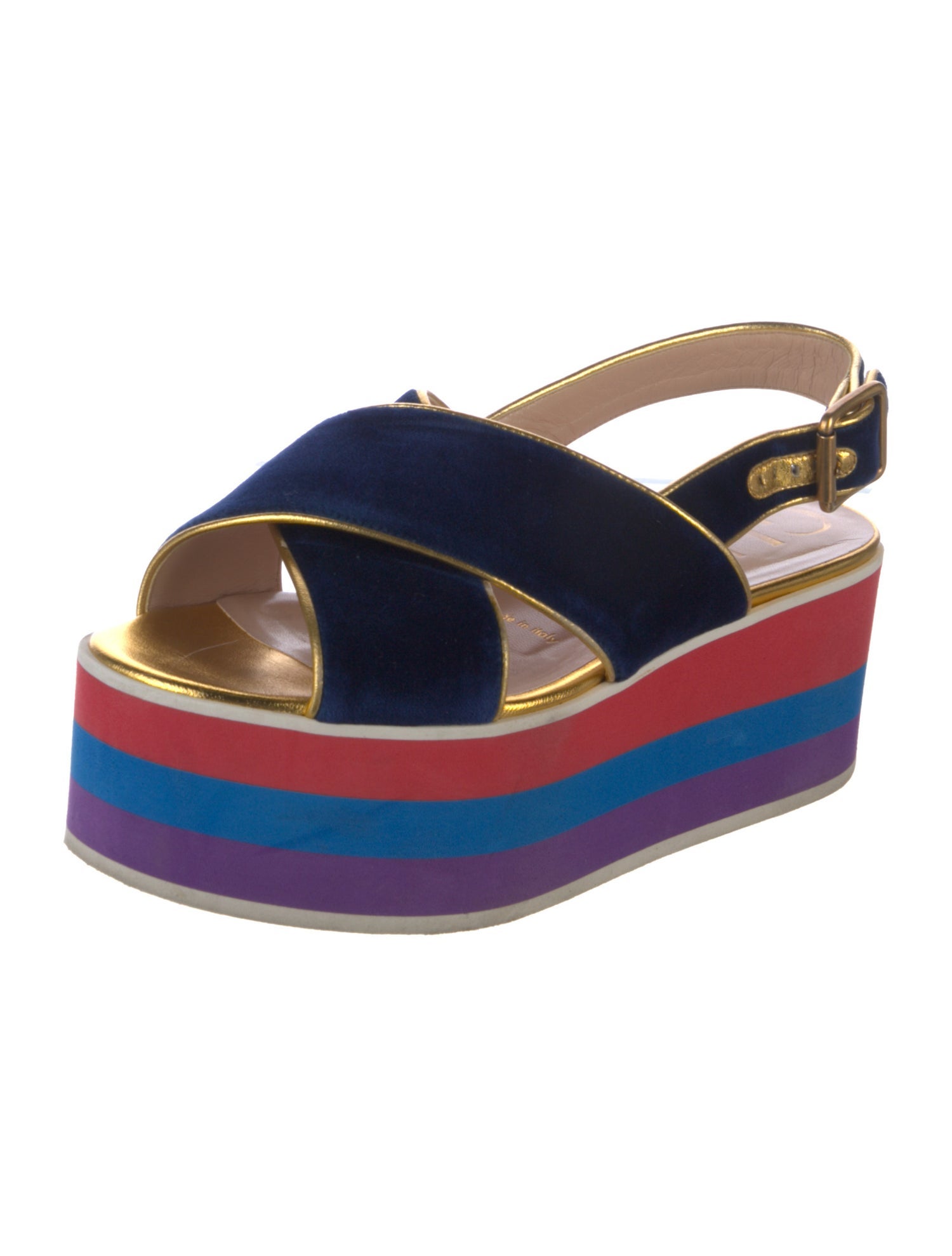 Gucci Velvet Slingback Sandals