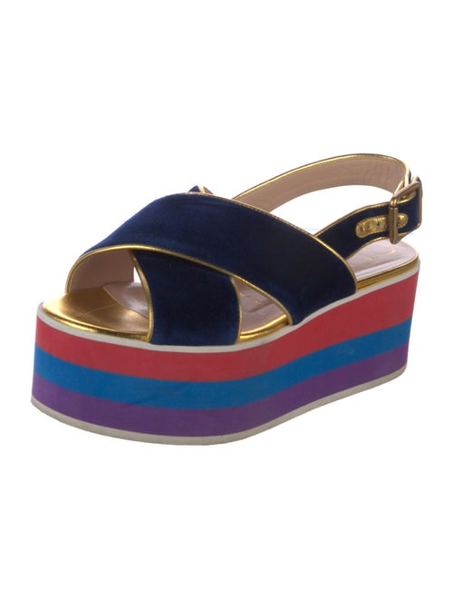 Gucci Velvet Slingback Sandals