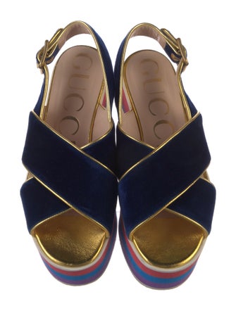 Gucci Velvet Slingback Sandals