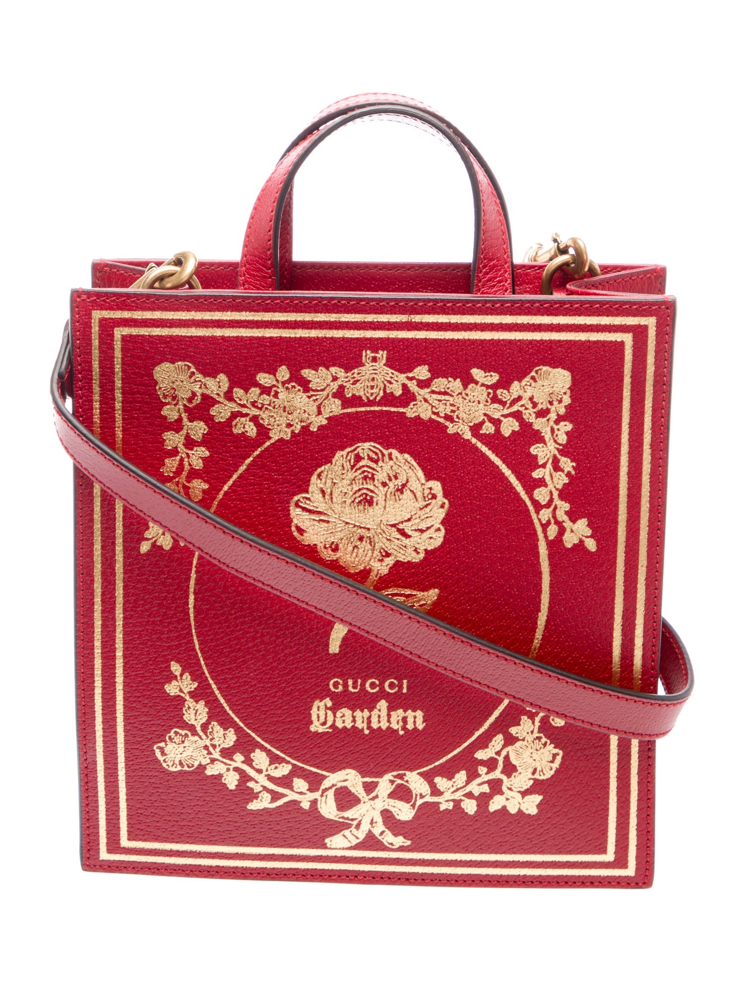 Gucci Garden Leather Top Handle Bag