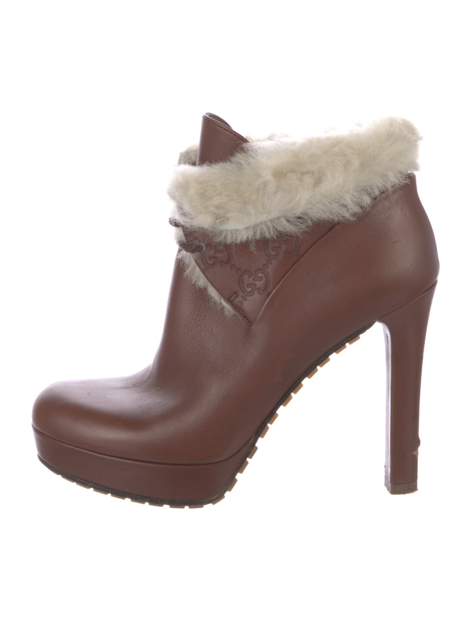 Gucci GG Signature Leather Lace-Up Boots