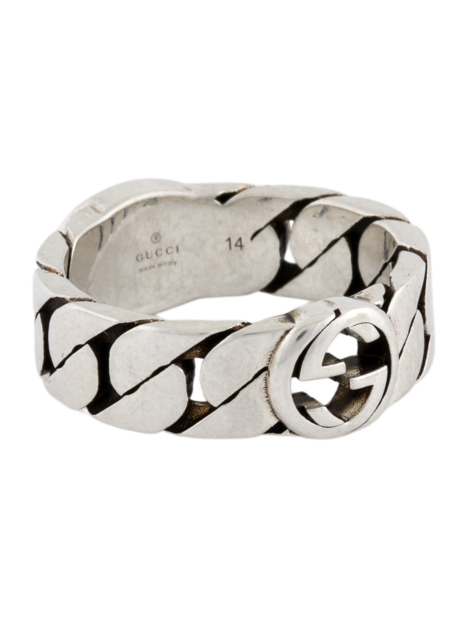 Gucci Interlocked G Enamel Chain Band Ring