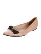 Gucci Bee Accent Leather Ballet Flats