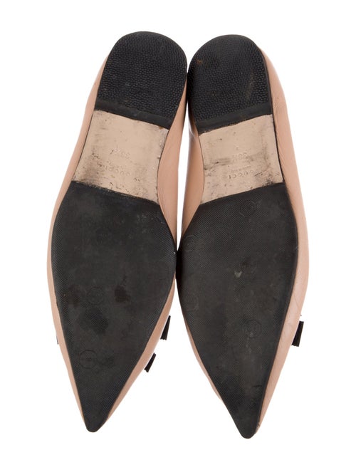 Gucci Bee Accent Leather Ballet Flats
