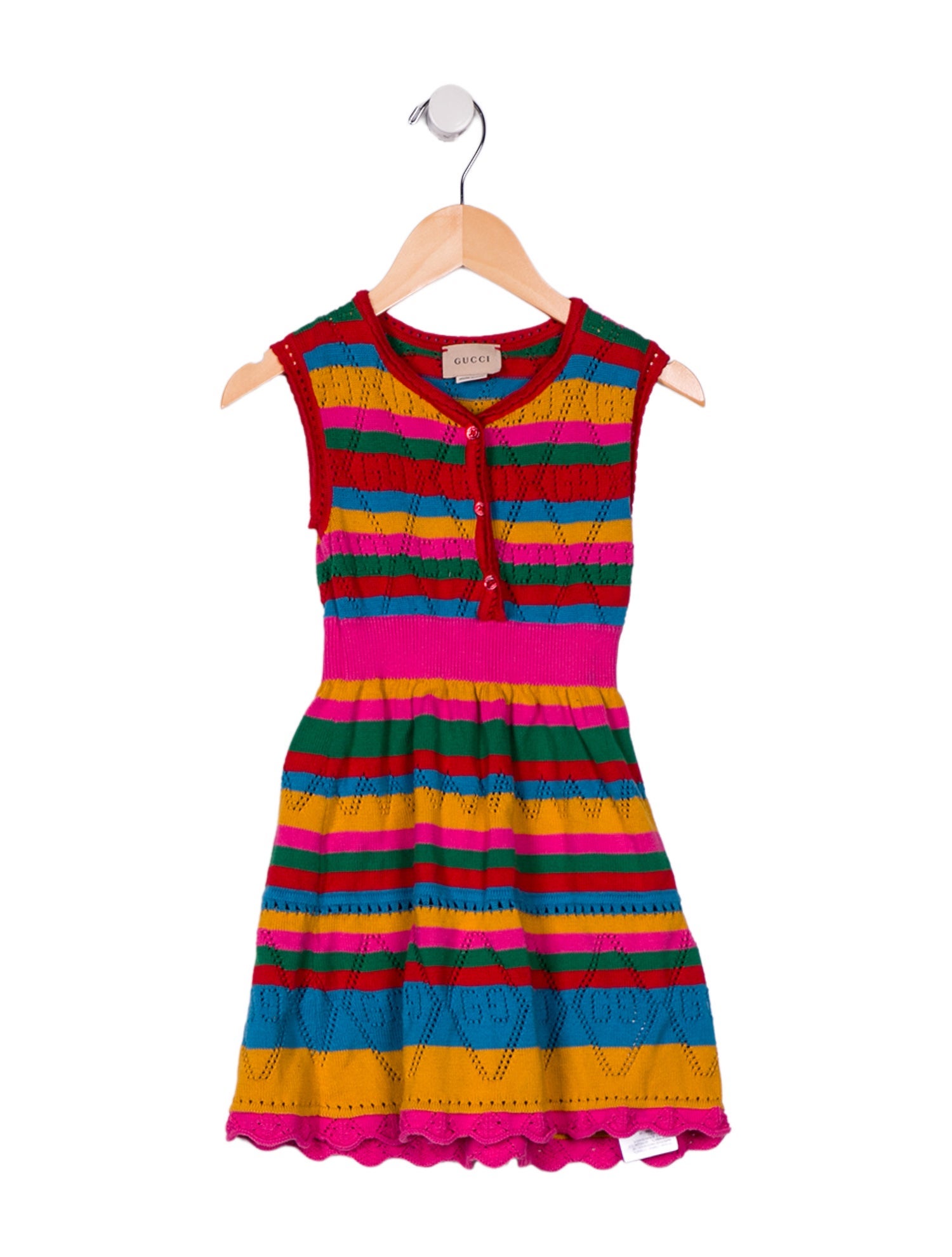 Gucci Girls' Patterned Sleeveless Knit Dress