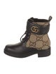 Gucci GG Canvas Leather Moto Boots