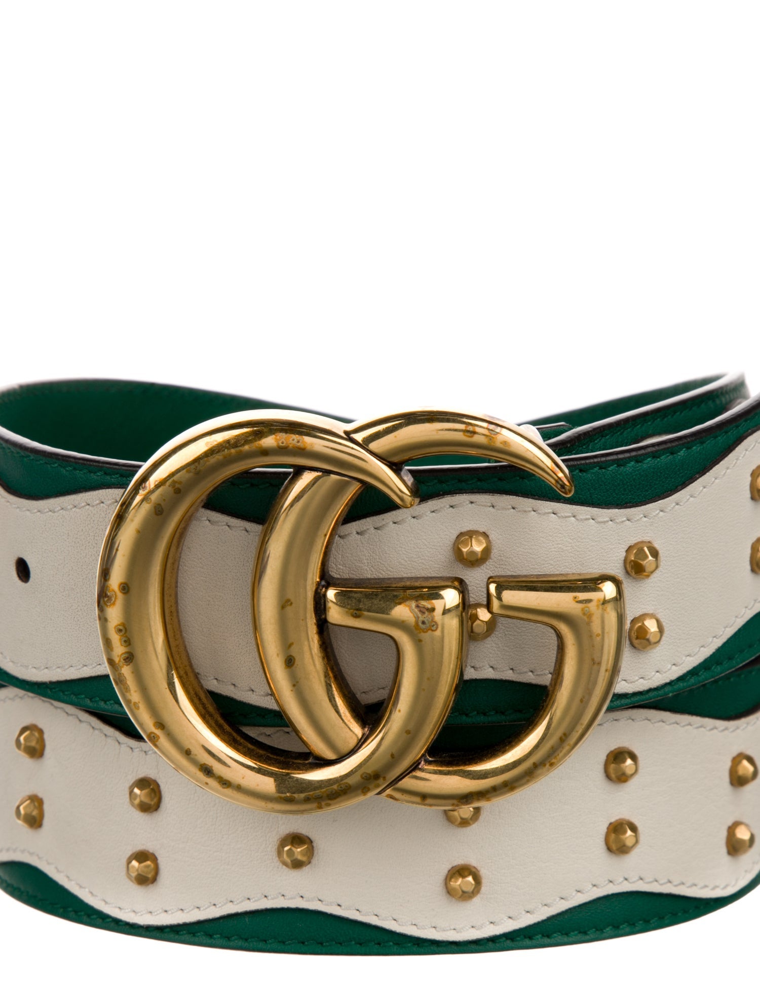 Gucci Leather Studded Accents Belt