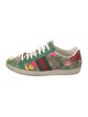 Gucci Flora Print Leather Trim Embellishment Sneakers