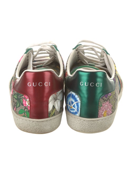 Gucci Flora Print Leather Trim Embellishment Sneakers