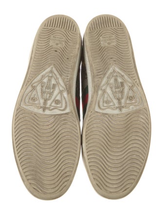 Gucci Flora Print Leather Trim Embellishment Sneakers