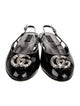 Gucci Patent Leather Crystal Embellishments Slingback Flats