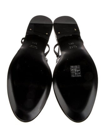 Gucci Patent Leather Crystal Embellishments Slingback Flats