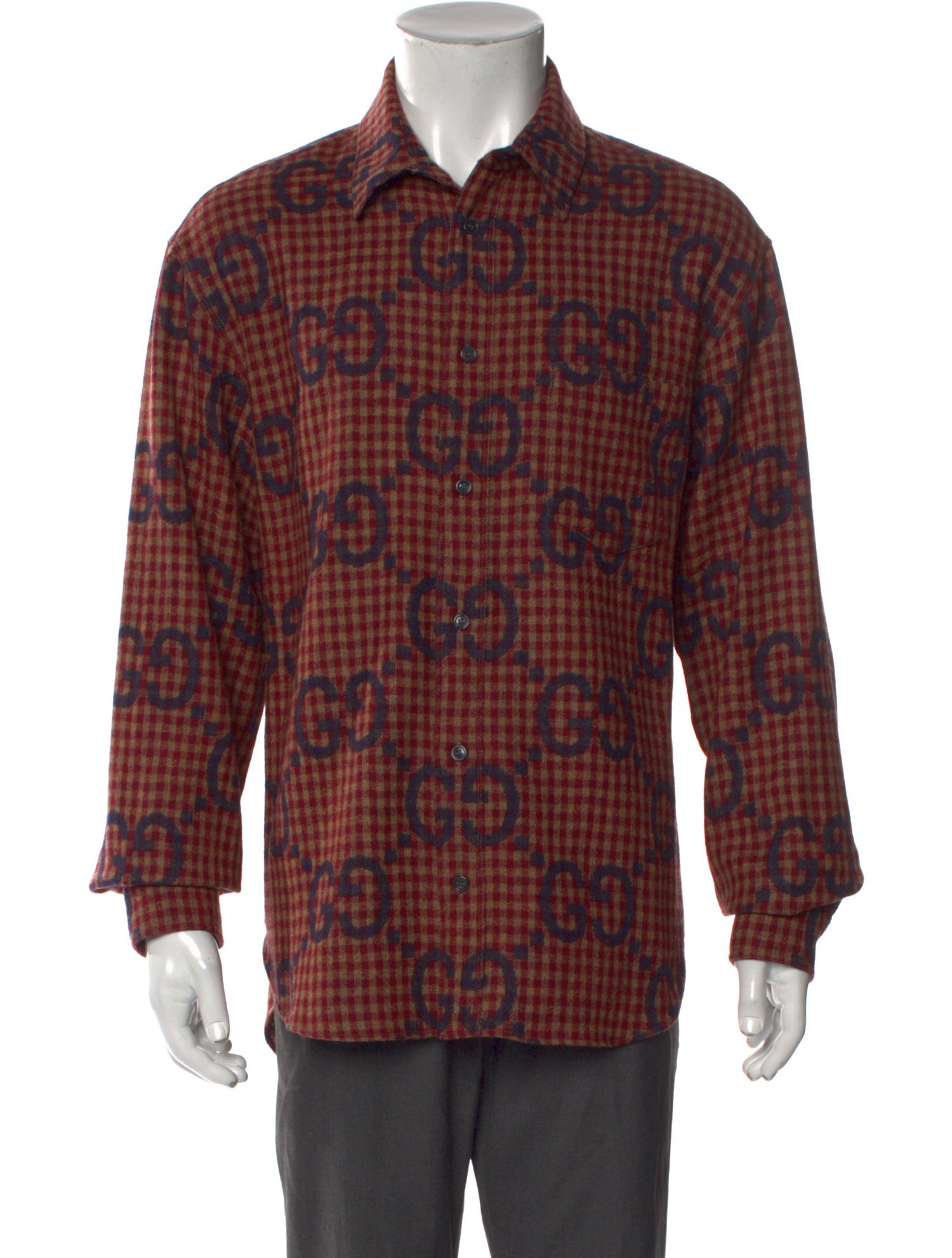 Gucci Wool Plaid Print Shirt
