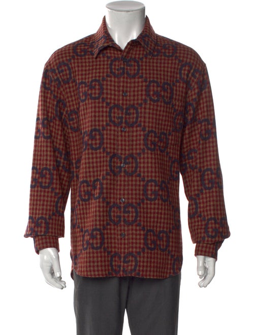 Gucci Wool Plaid Print Shirt