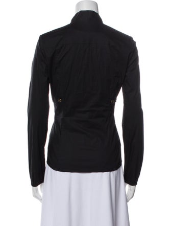 Gucci V-Neck Long Sleeve Button-Up Top