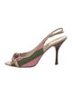 Gucci Horsebit Accent Canvas Slingback Pumps