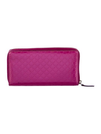Gucci Microguccissima Pattern Patent Leather Continental Wallet