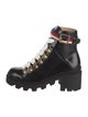 Gucci Sylvie Web Accent Leather Combat Boots