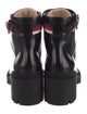 Gucci Sylvie Web Accent Leather Combat Boots