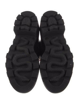 Gucci Sylvie Web Accent Leather Combat Boots