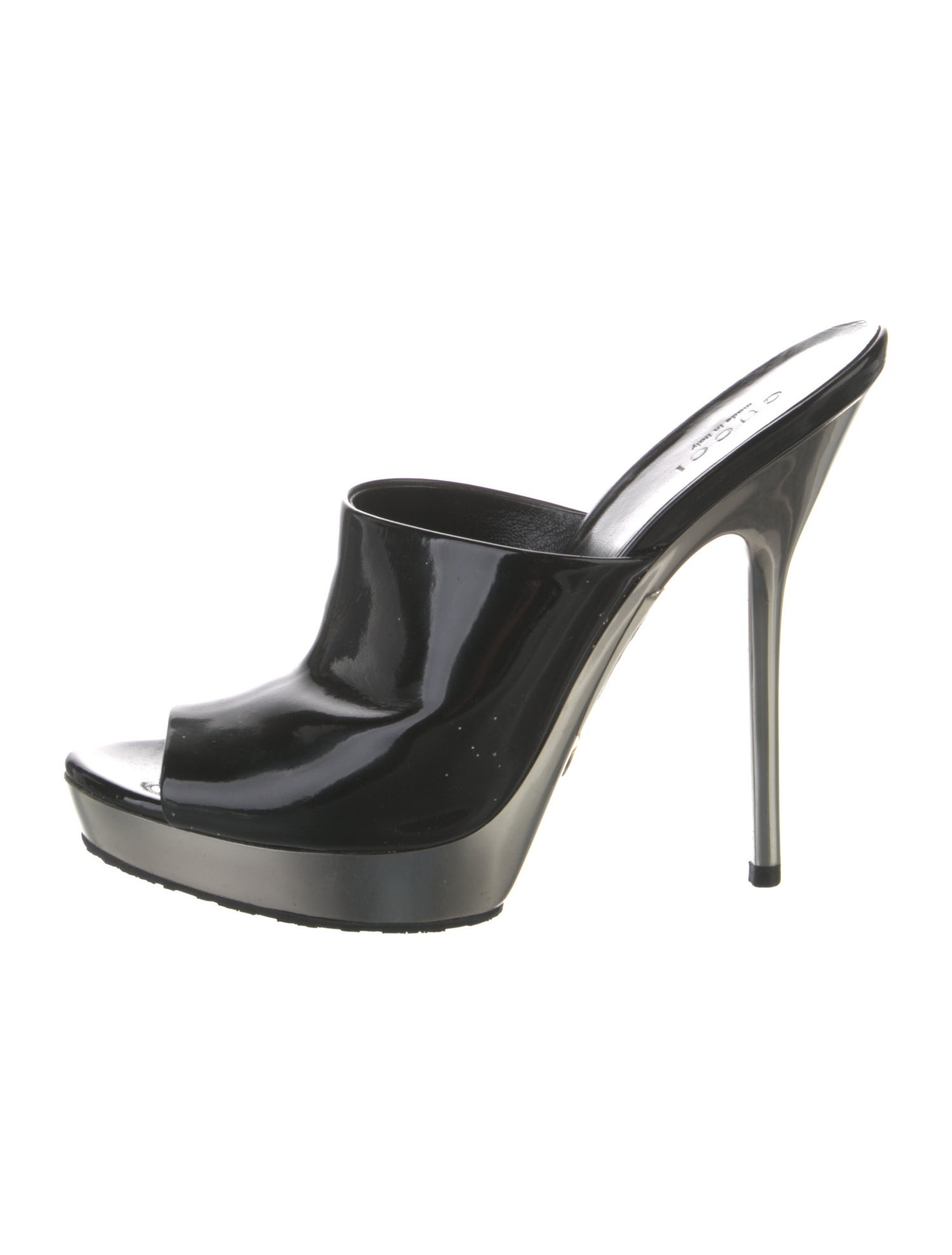 Gucci Hysteria Accent Patent Leather Slides