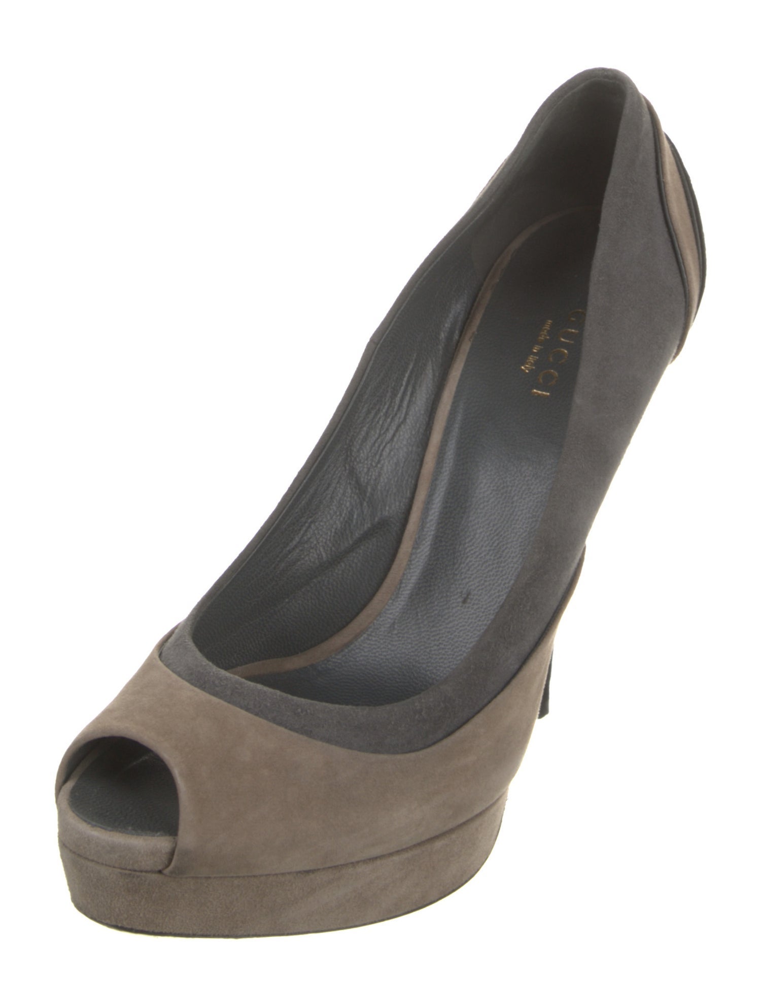 Gucci Suede Colorblock Pattern Pumps