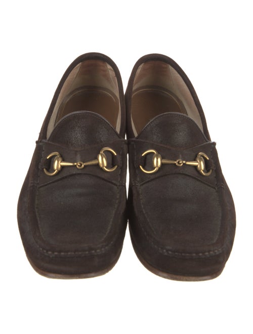Gucci Horsebit Accent Suede Loafers