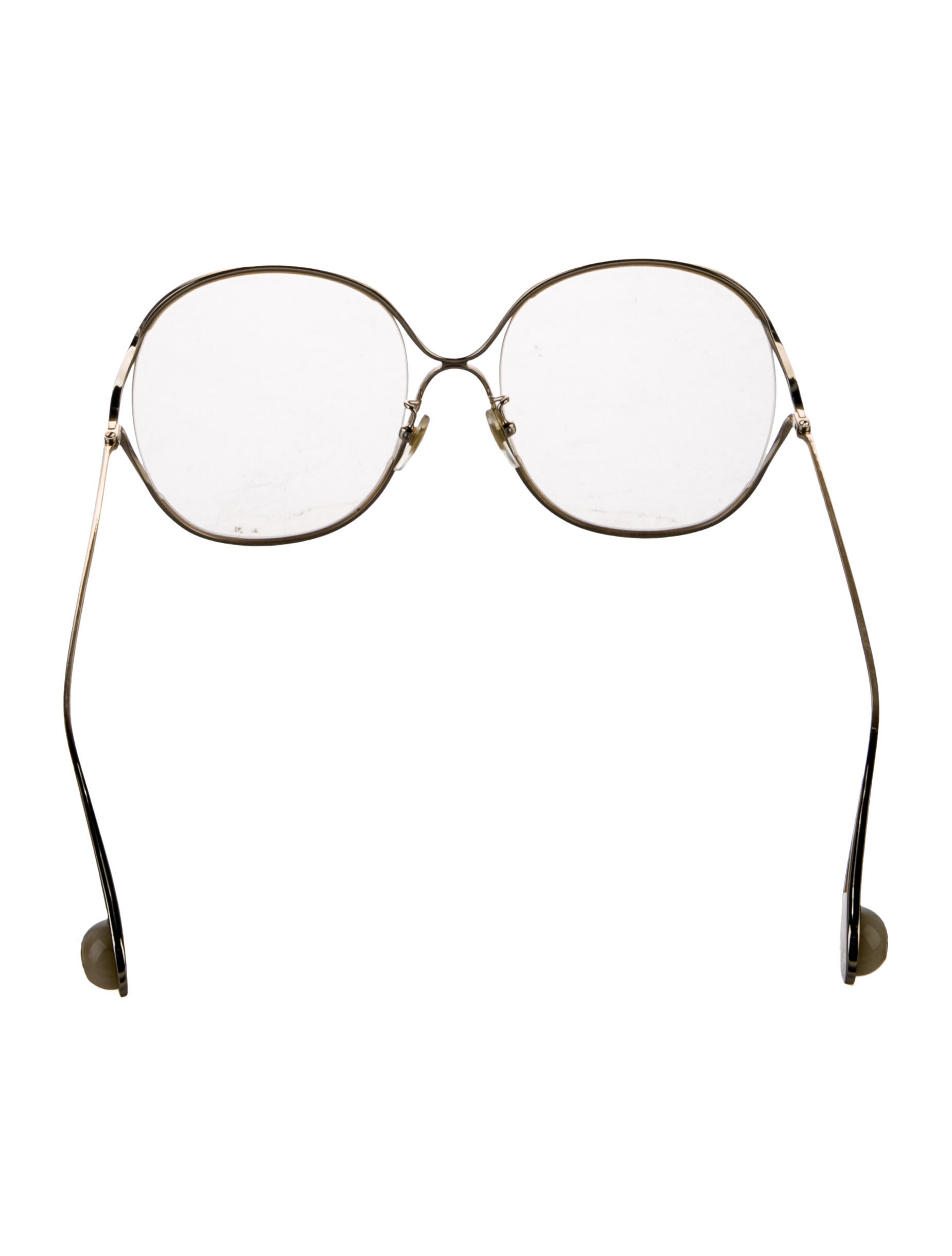 Gucci Faux Pearl Accents Oversize Eyeglasses