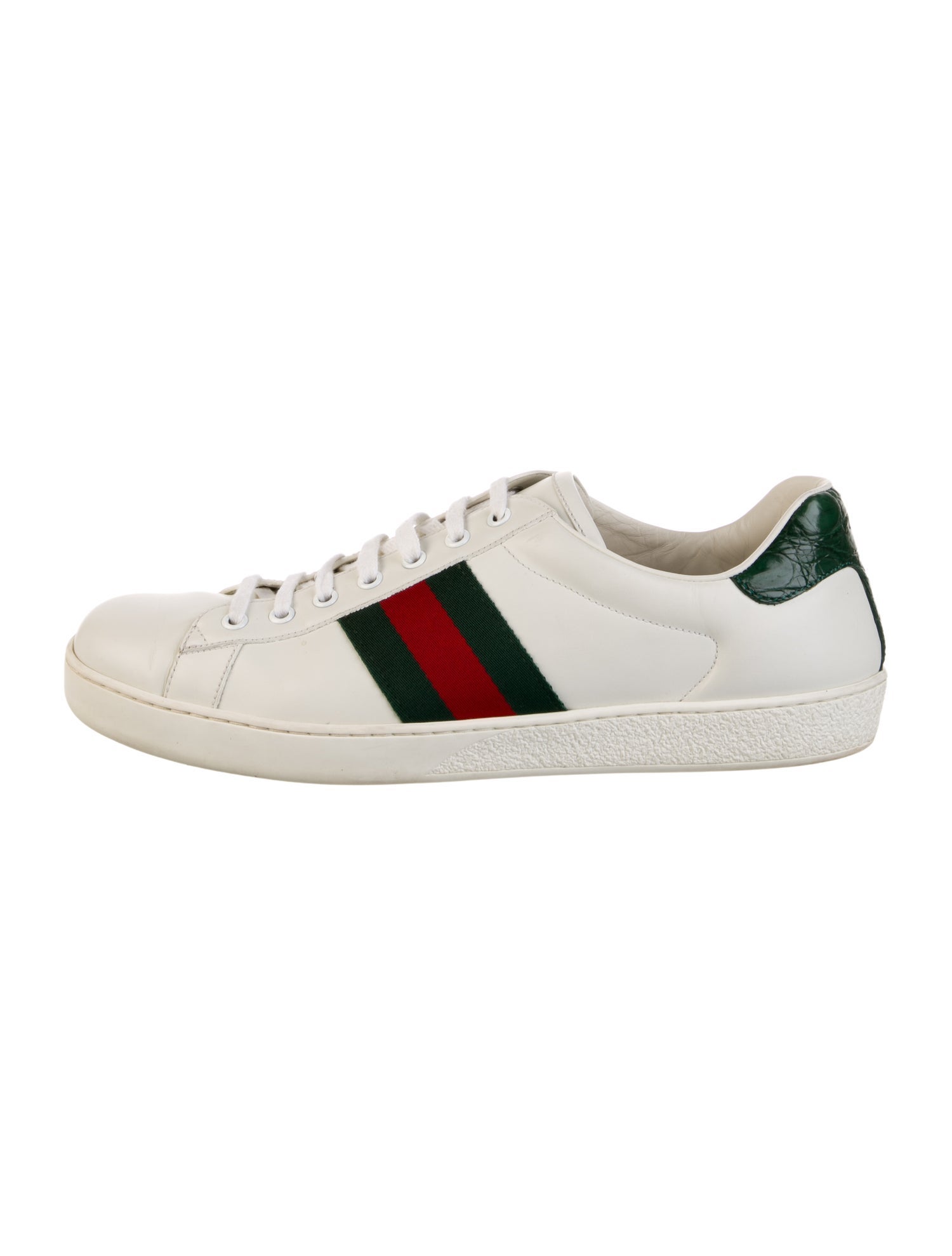 Gucci Web Accent Leather Sneakers