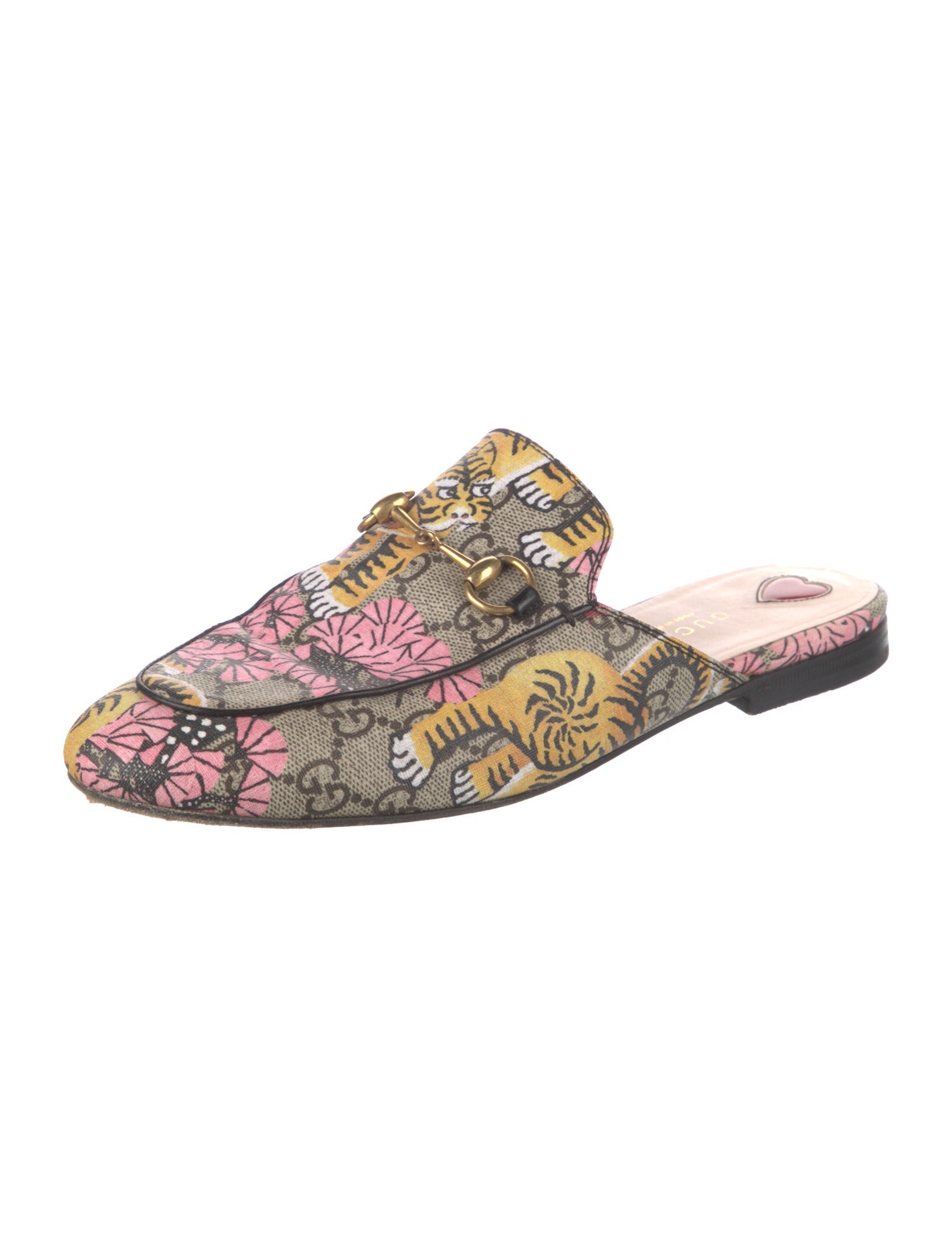 Gucci Horsebit Accent Printed Mules