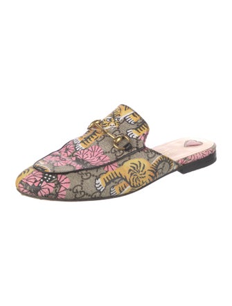 Gucci Horsebit Accent Printed Mules