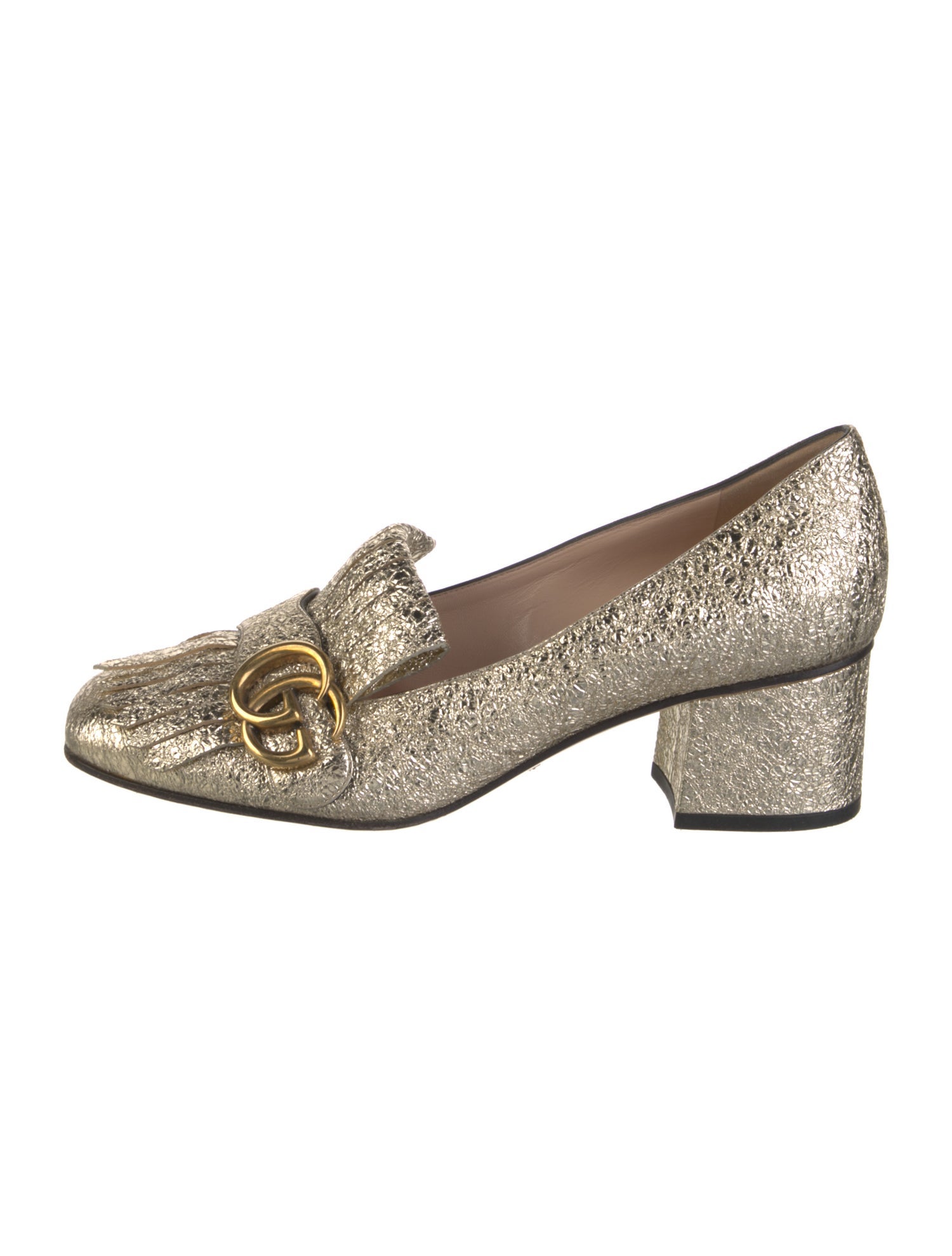 Gucci Double G Logo Leather Pumps