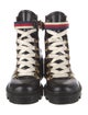 Gucci Sylvie Web Accent Leather Combat Boots