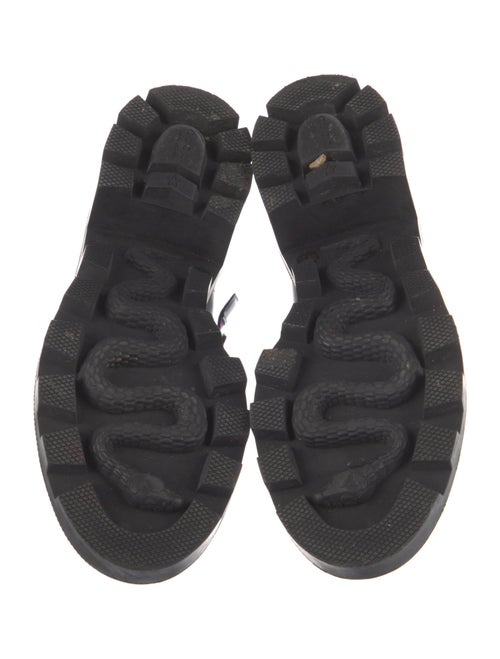 Gucci Sylvie Web Accent Leather Combat Boots