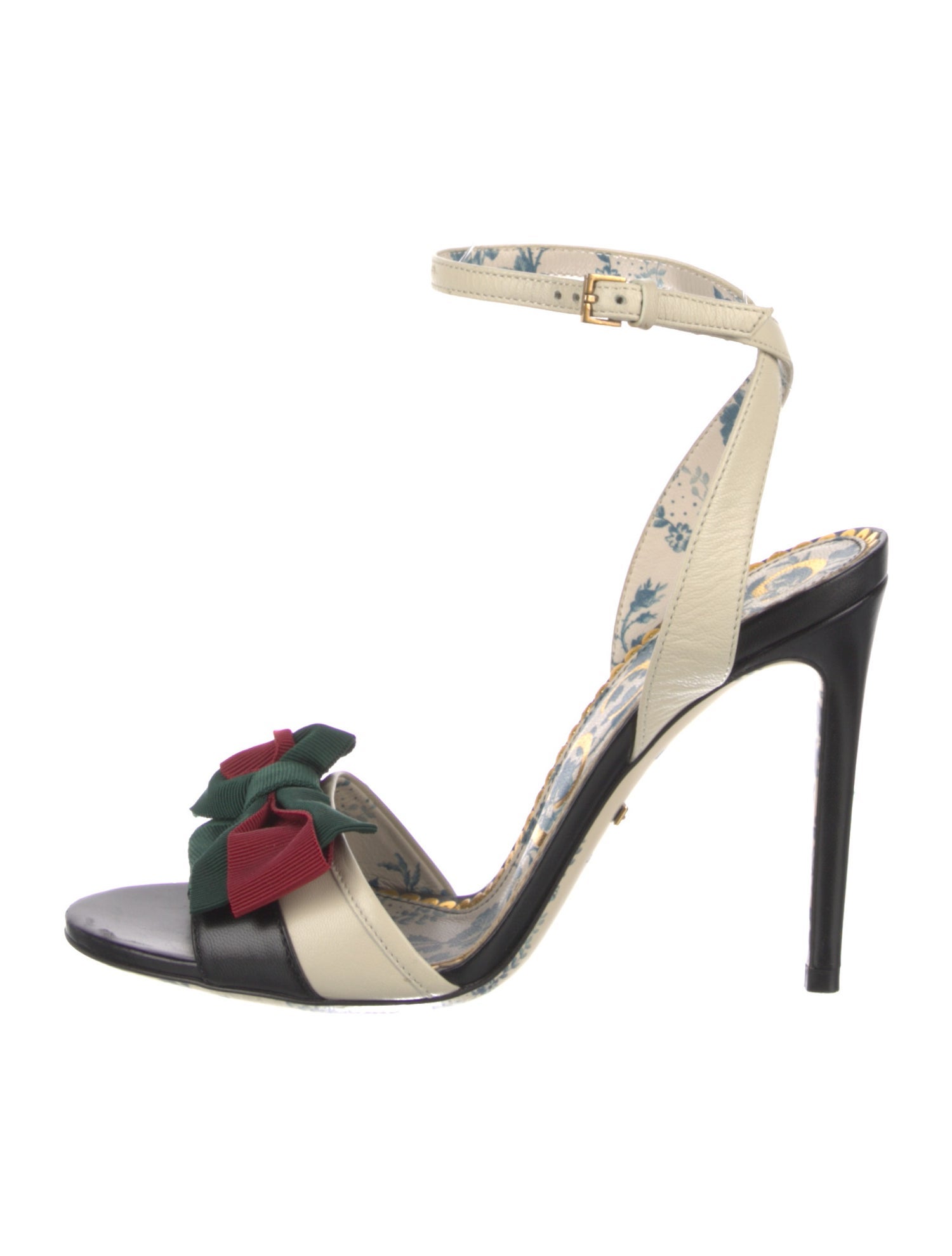 Gucci Web Accent Leather Sandals