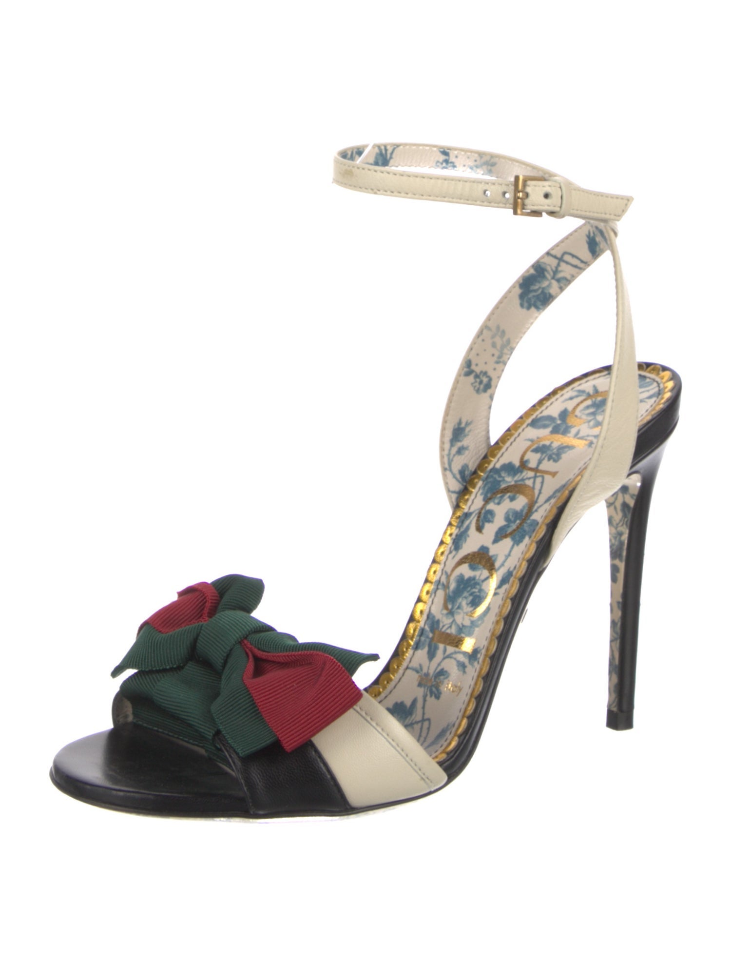 Gucci Web Accent Leather Sandals