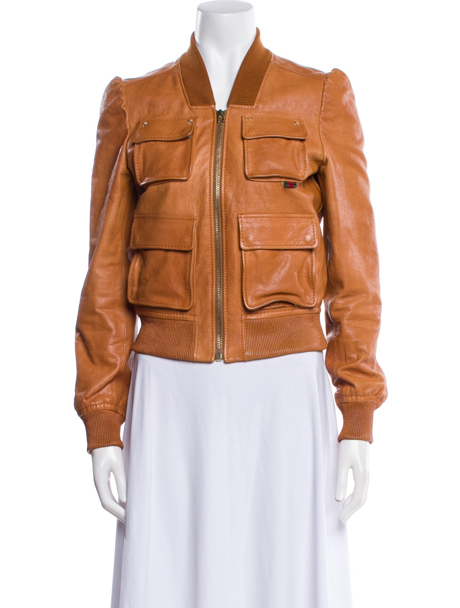 Gucci Leather Bomber Jacket