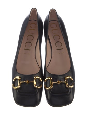 Gucci Horsebit Accent Leather Pumps