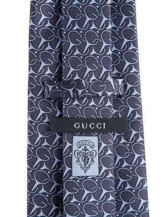 Gucci Gucci Blue Pattern Print Tie