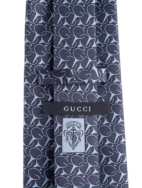 Gucci Gucci Blue Pattern Print Tie