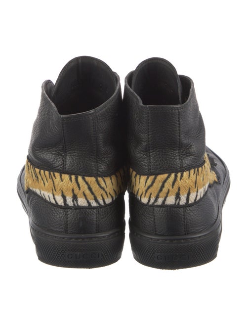 Gucci Leather Embroidered Accent Sneakers