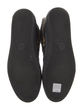 Gucci Leather Embroidered Accent Sneakers
