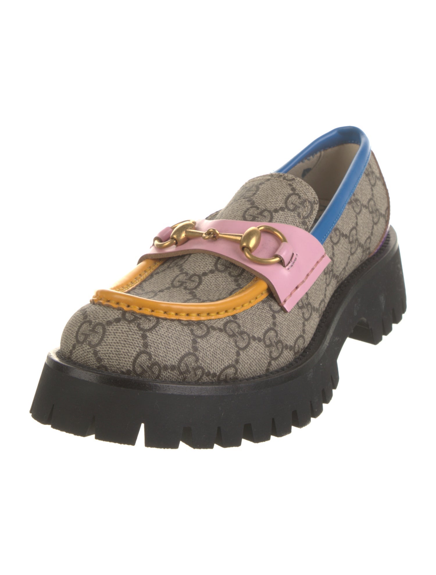 Gucci GG Supreme Embroidered Accent Loafers