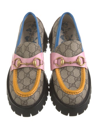 Gucci GG Supreme Embroidered Accent Loafers