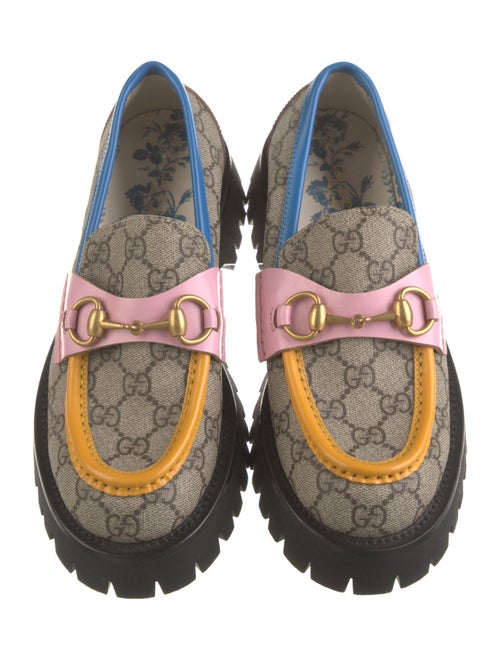 Gucci GG Supreme Embroidered Accent Loafers