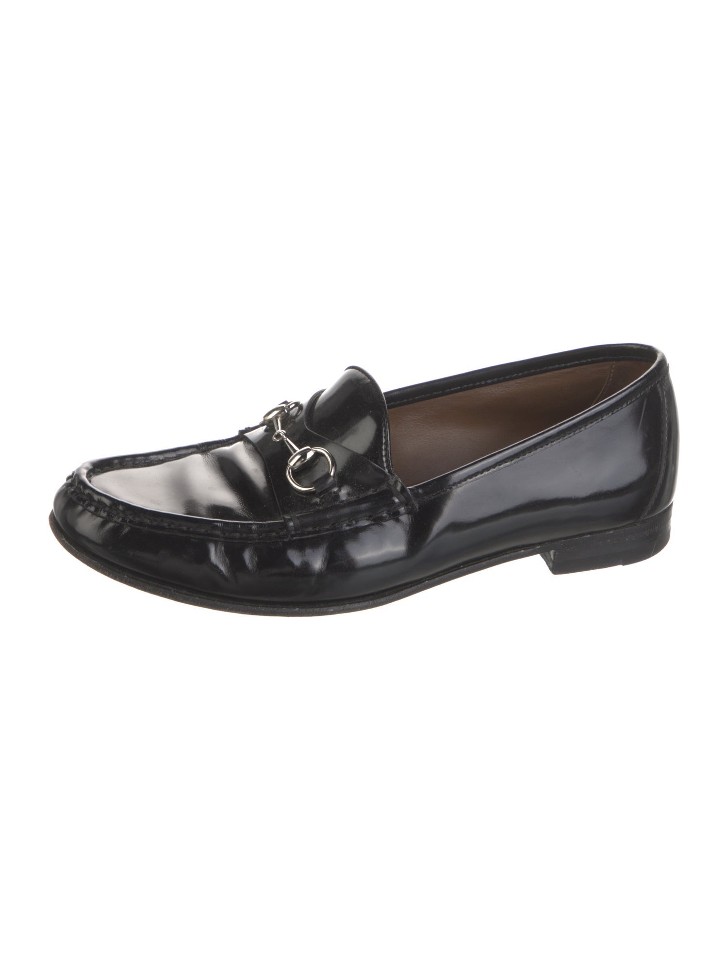 Gucci Horsebit Accent Patent Leather Loafers