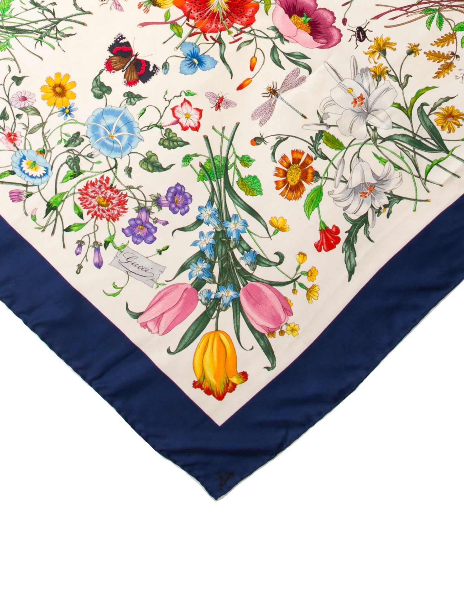 Gucci Silk Floral Print Scarf