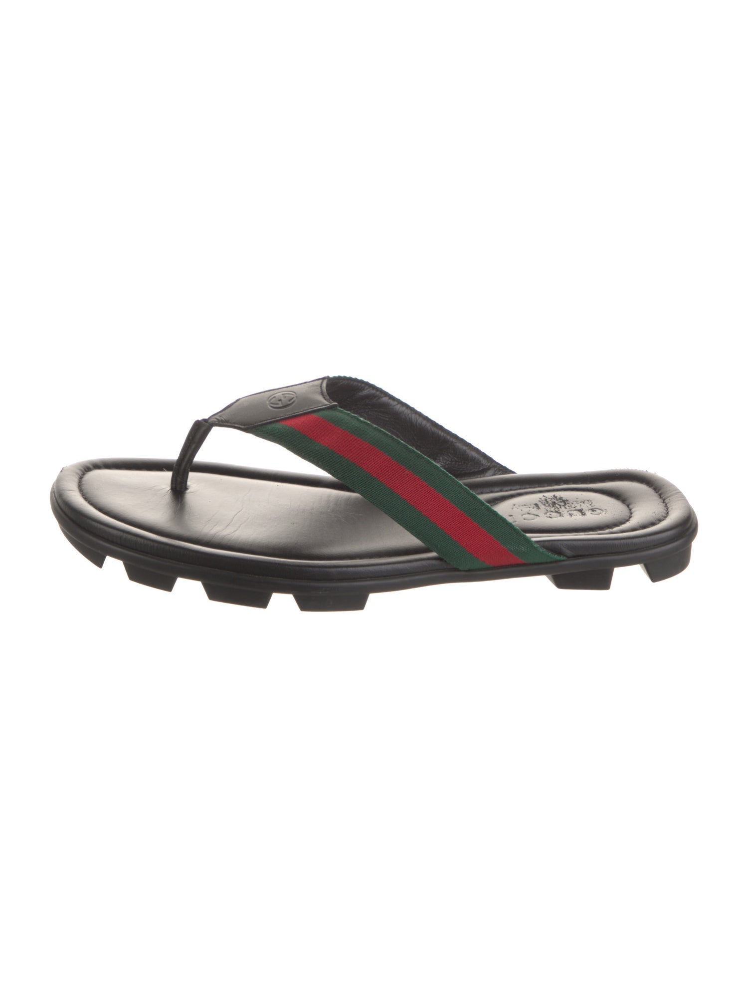Gucci Web Accent Leather Slides