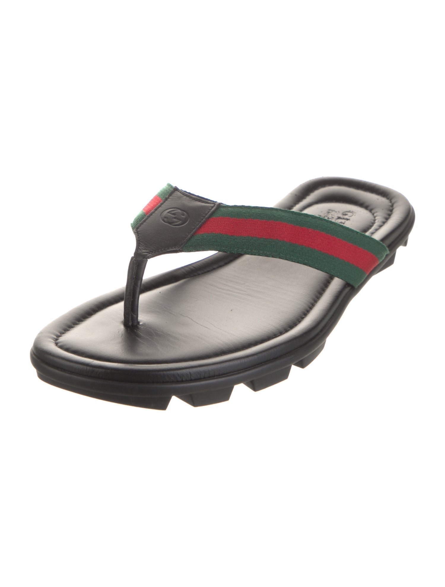 Gucci Web Accent Leather Slides